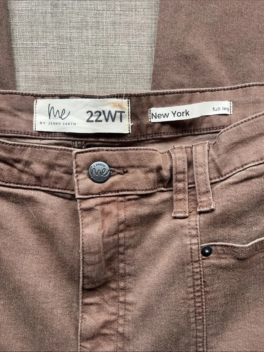 Me Jenny Garth New York Wide Leg Brown Jeans Plus Size 22WT